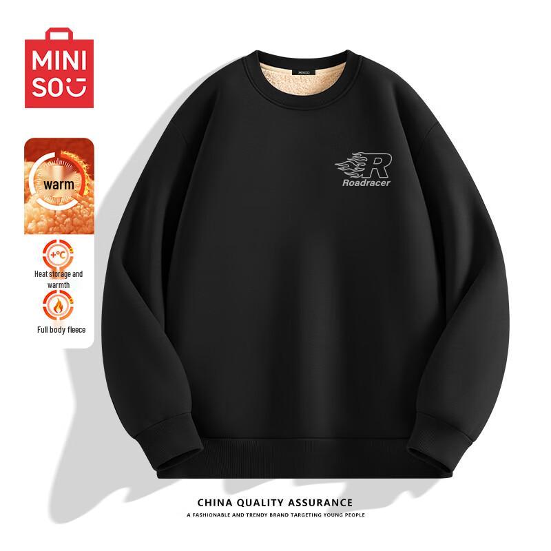 

Miniso Men s Casual & Fleece Lined Pullover Sweatshirt 3XL
