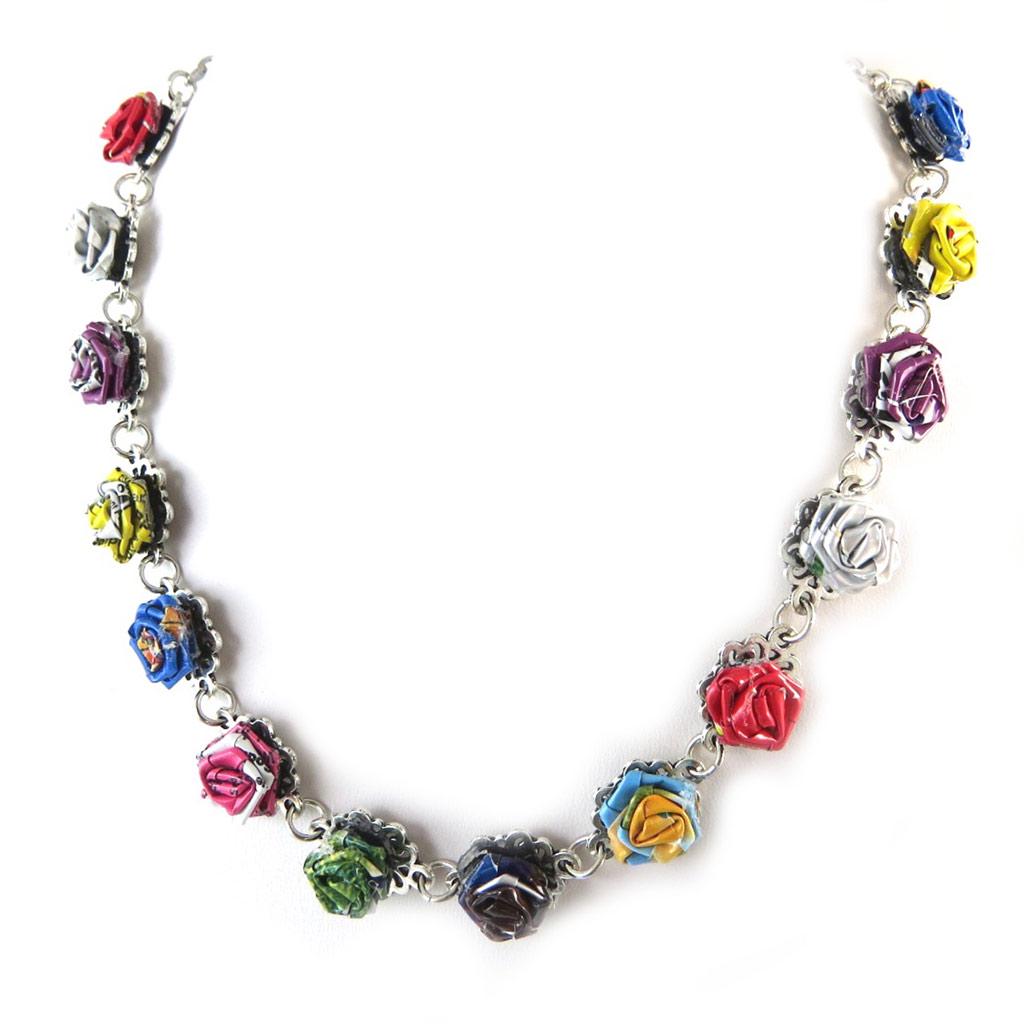 Les Trésors De Lily [N9571] - Multicolored 'New Life' Leather Craft Necklace (handmade)