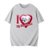 I Love My Boyfriend Print Funny T-shirt Girl Animal Y2K Fashion 90S Print Tops Tee Gril Black White Clothes,Drop Ship