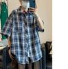 Japanese Plaid Shirt Men's Short-sleeved Spring and Autumn All-match Youth Casual Loose Tooling Shirt Jacket