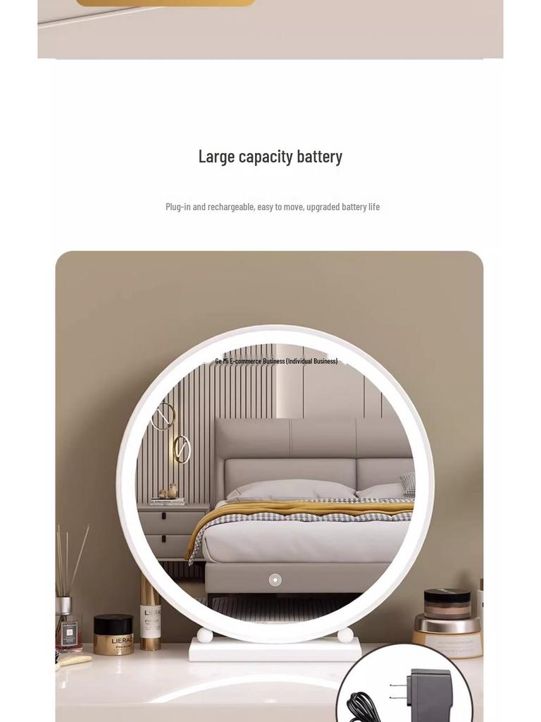 Smart Vanity Makeup Mirror with Lights for Bedroom and Desktop