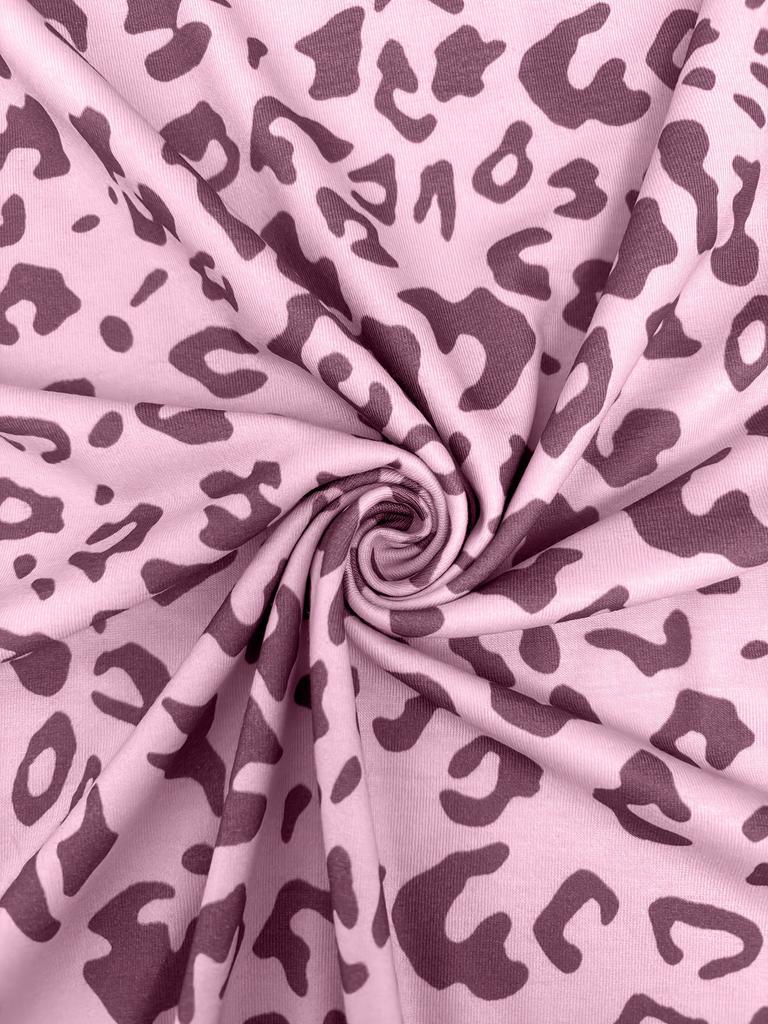 Autumn and Winter Fashion Style Pink Leopard Print Long-sleeved T-shirt Women's Fashion Slimming Bottoming Shirt Trendy Eye-catching Style