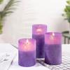ANGELLOONG Glass Battery Operated Candles with Remote, Flameless Candles with Flickering Flame, Pillar LED Electric Timer Candle for Home Decor,