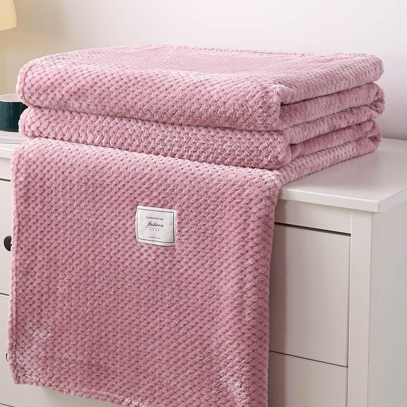 Solid Color Thickened Plush Blanket for Beds Household Coral Fleece Air Conditioning Sofa Cover Bedspread Sofa Throw Blanke
