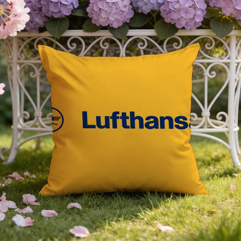 Travel L-Lufthansa Cushion Cover Home & Car Dual-Scene Pillow Cover: Reversible for Premium Comfort