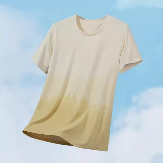 Men Tops Printing O-Neck Short Sleeve Tee Shirt Loose Fit Thin Breathable Pullover Tops Summer Outdoor Sport T-shirt Daily