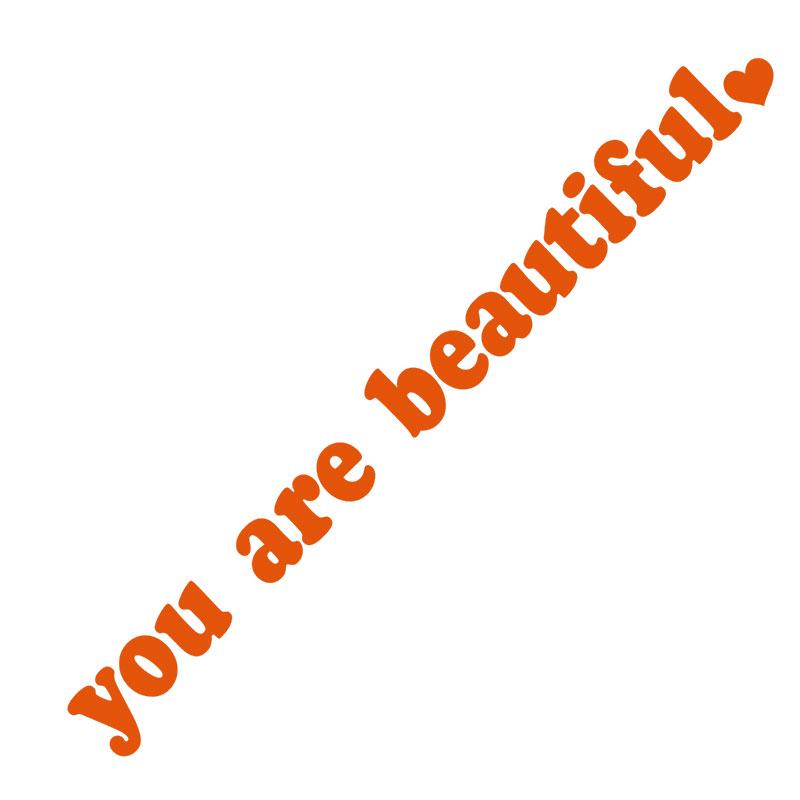 "You Are Beautiful" Rearview Mirror Sticker Beautiful Car Interior Decoration Mirror Lettering Vinyl Decal Self-Affirmation Car