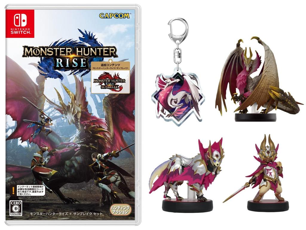Monster Hunter Rise Sunbreak Set Switch Hunter Sunbreak Amiibo Mel Zena Palico Palico Monster Hunter Sunbreak Acrylic + - + [Monster Rise 3-piece