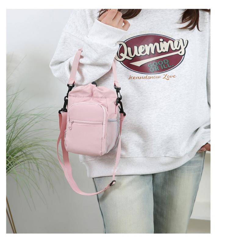 1Pc New Travel Water Cup Bag Multifunctional Outdoor Mobile Phone Shoulder Crossbody Bag Stylish Portable Drawstring Portable Bucket Bag