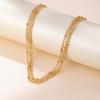 Stylish Multi-layer Chain Necklace With Geometric Design For Women In Elegant Alloy Fashion
