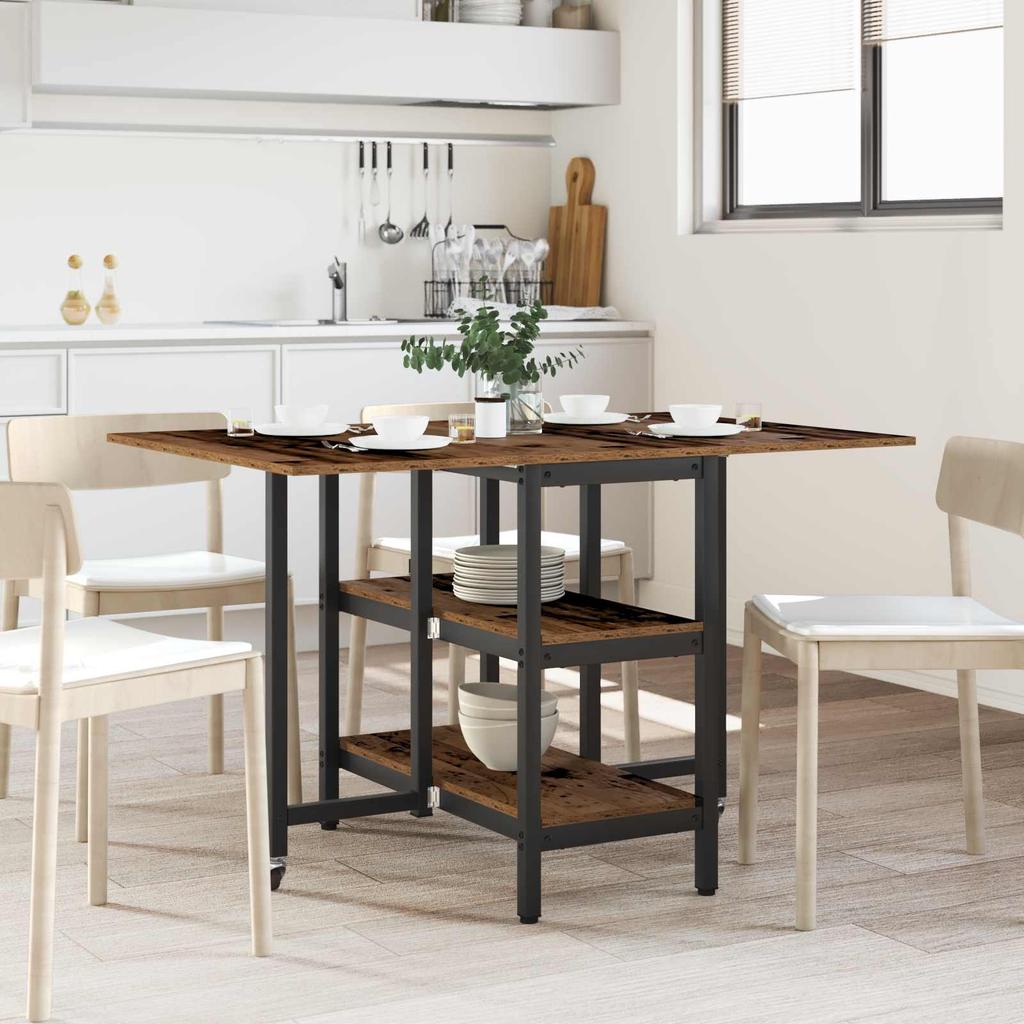 Dining Table 122 x 80 x 76.5 cm Particleboard Reclaimed Wood Look Rectangular
