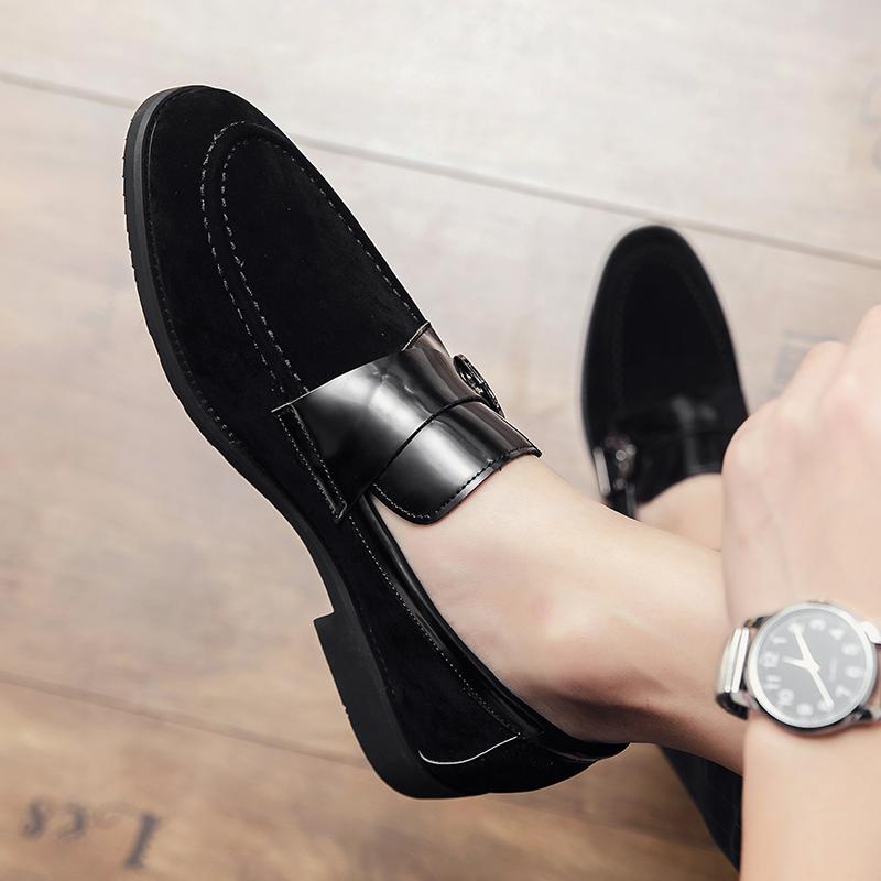 Wedding Dress Casual Mens Loafers Plus Size 46 Designer Buckle Lazy Peas Embroidery Moccasins Suede Leather Shoes For Men