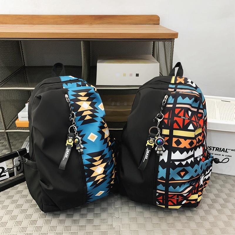 Creative Graffiti Backpack Men and Women Fashion Personality Middle School Student Backpack Lightweight Large Capacity Junior High School Student Sch