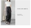 Elastic Waist Strap Breathable Linen Floor Pants for Women