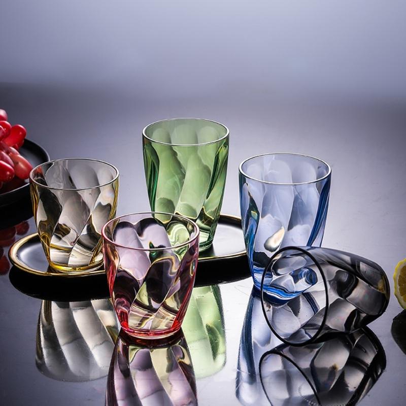 Unbreakable Plastic Drinking Glasses 310ml Shatterproof Water Tumblers Reusable Fruit Juice Beer Champagne Cup for Bar