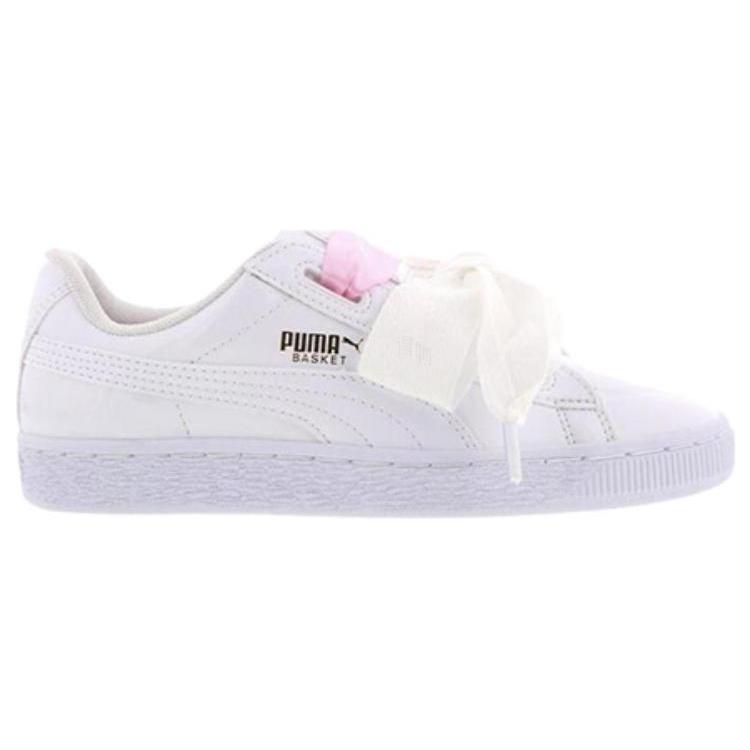 Puma Basket Heart Lightweight Low Top Skateboard Shoes Womens White 364817-02