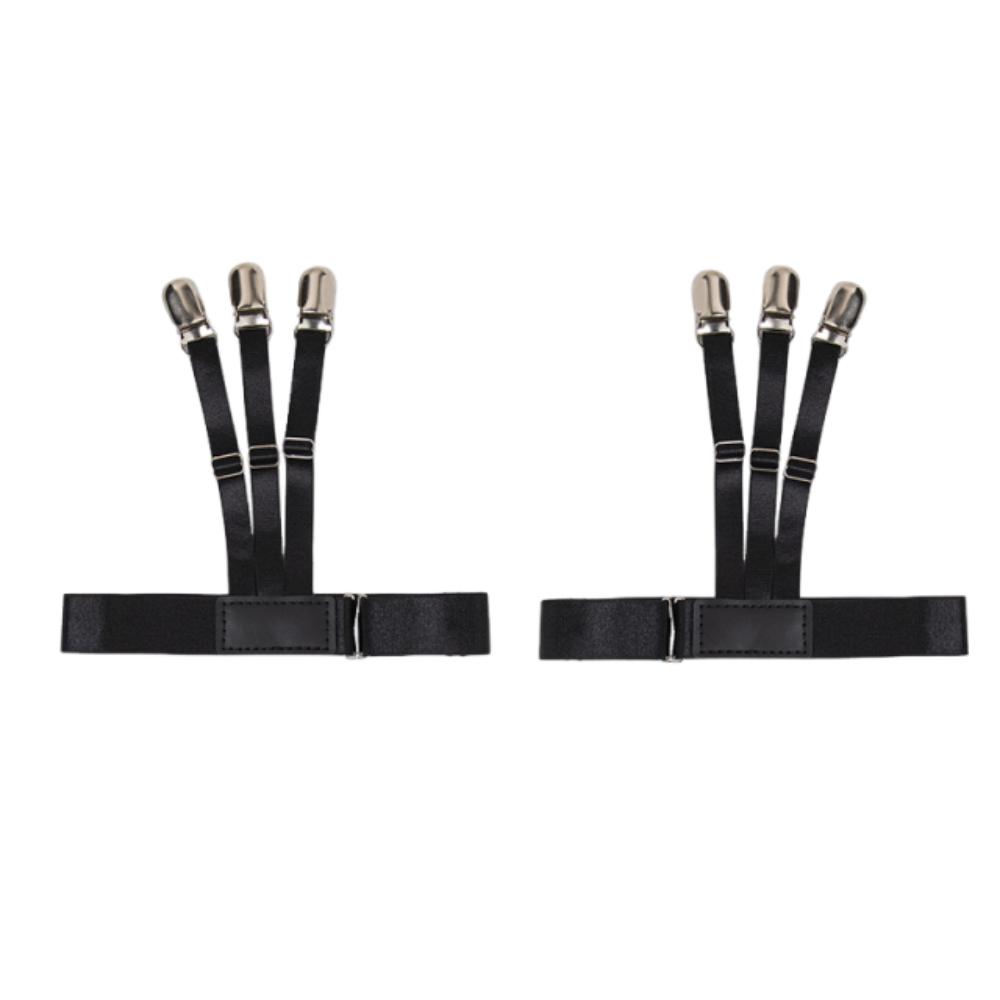 2Pcs Elastic Strap Shirt Holder Stays Non-Slip Locking Clips Leg Braces Loops  Business Accessory