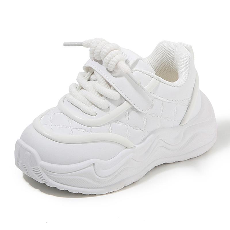 

Детская спортивная обувь 2025 весна и осень новая обувь для пап для мальчиков корейская версия маленькие белые туфли для девочек мягкая подошва детская повседневная обувь 21-26 (6 pairs in one hand) белый