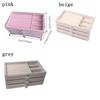 Transparent Jewelry Storage Box Dust-proof Earrings Jewelry Box Three Drawer Jewelry Box  Storage