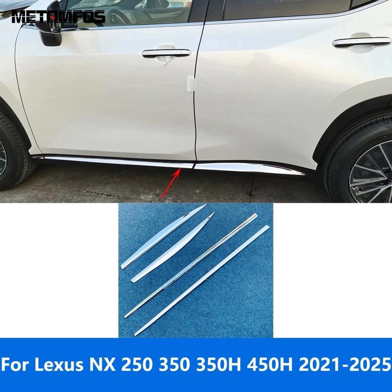 For Lexus NX 250 350 350H 450H 2024 2025 Chrome Door Side Line Strip Body Skirt Molding Trim Sticker Accessories