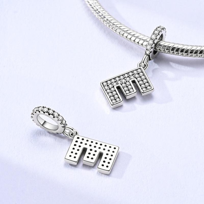 New Charms Beads Pendants Copper 26 Letters A-Z Alphabet Diy Name Beads Fit Original Bracelet Women Jewelry Making