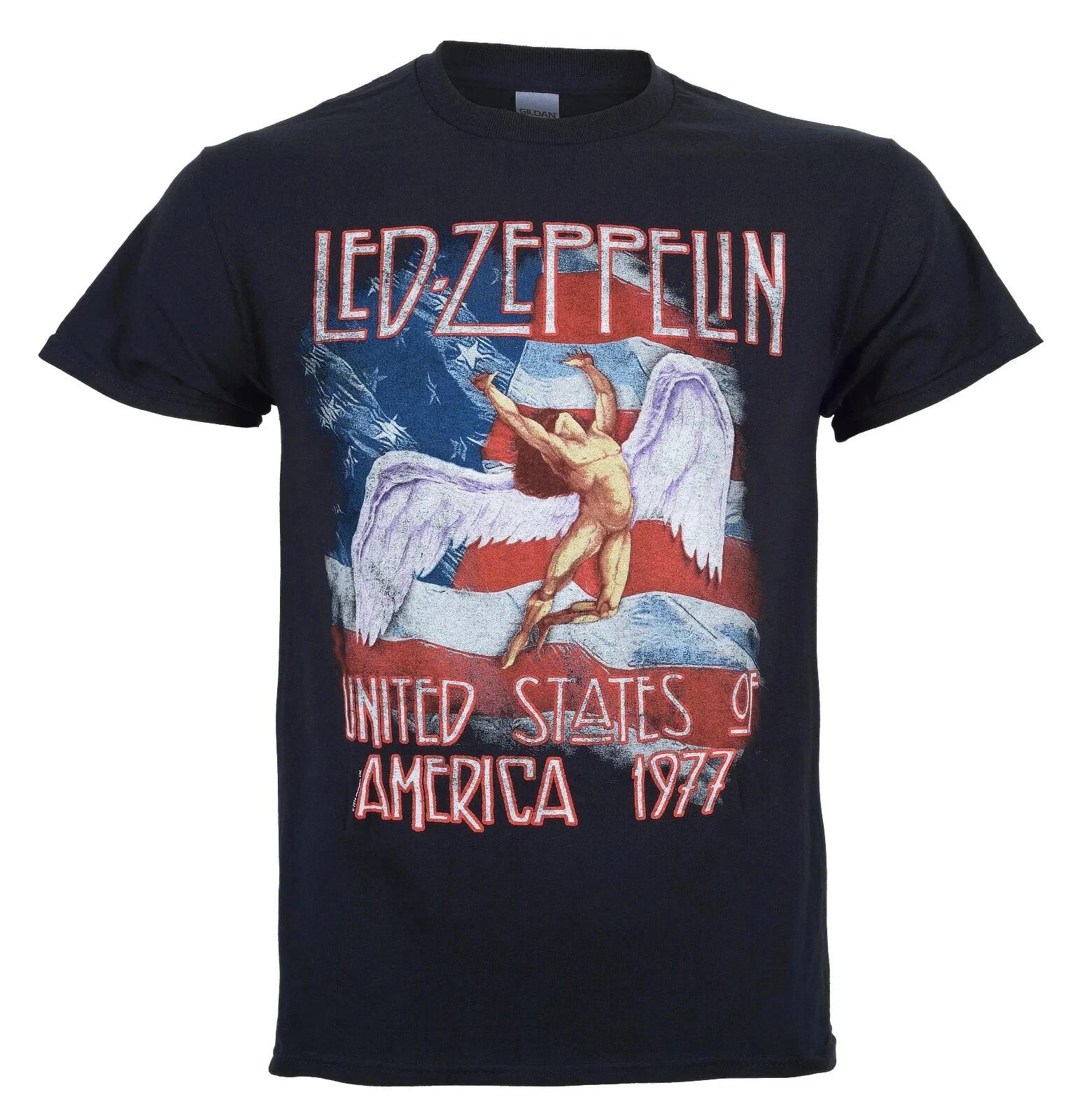 Official Led Zeppelin T Shirt USA 77 Stars n Stripes Flag Icarus New S to XXL 3XL