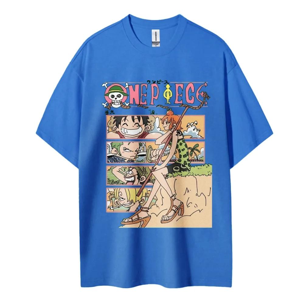 ONE PIECE Japanese Hotblooded Anime Classic Characters Sports Casual Shortsleeved Comfortable Halfsleeved Popular Couple Top