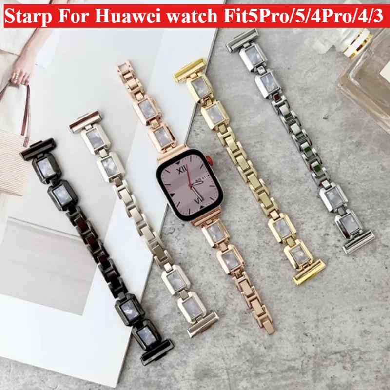 Elegante Cinturino per Orologio a Maglie di Metallo e Resina per Huawei Watch Fit 3 Cinturino Fit 4 4pro Braccialetto per Huawei Watch Fit 5 5Pro Cintura