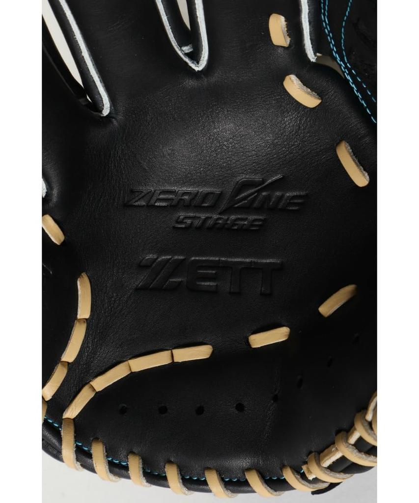 ZETT Youth Softball Glove Zero One Stage B BJGB71530F (Glove) Pitcher/Infielder, Black/Pastel (1932), Size L,