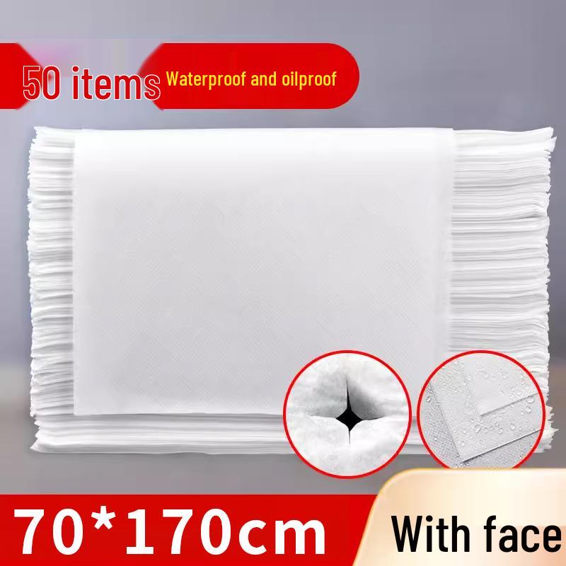 Breathable Disposable Massage Bed Sheets: Waterproof, Oil-Proof, Thickened, Non-Woven with Face Hole