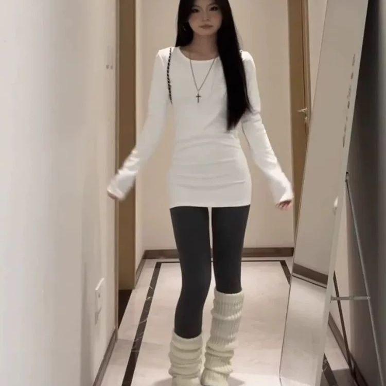 2025 Damen Slim Langarm-T-Shirt: Herbst/Winter Vielseitige Basisschicht