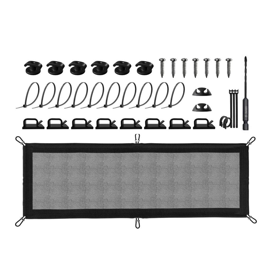 Praktyczny organizer siatkowy do zarządzania kablami pod biurkiem dla efektywnego przechowywania przewodów i bezpieczeństwa w domu lub biurze