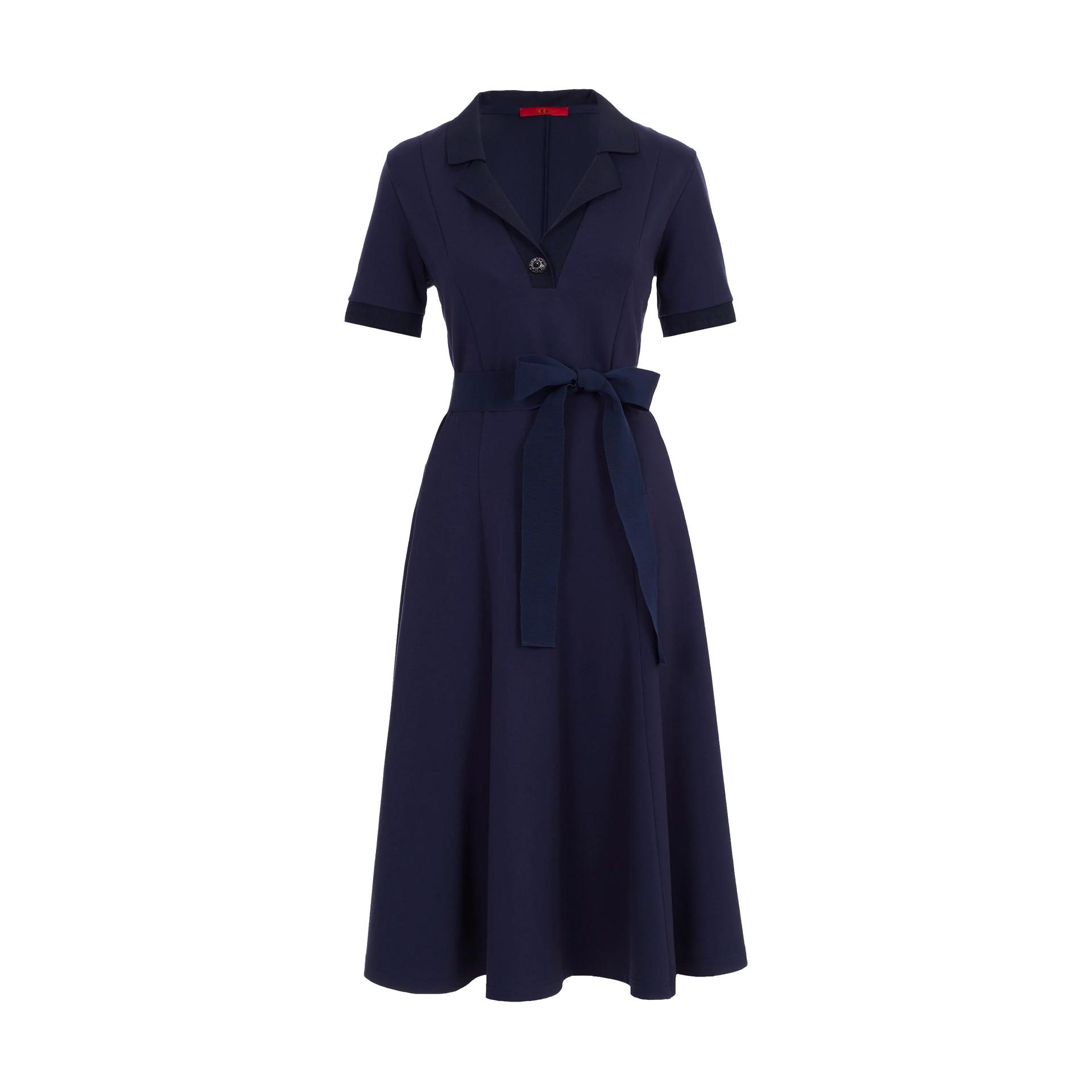 

Ретро платье миди А-силуэта в стиле Хепберн 2025 для женщин Small темно-синий