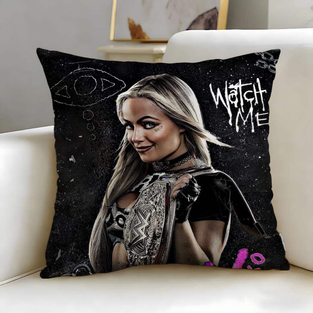 popular wrestler Liv Morgan Cushion Cover Soft  EasyWash Pillow Case  Versatile for Couch Bed Travel and Office