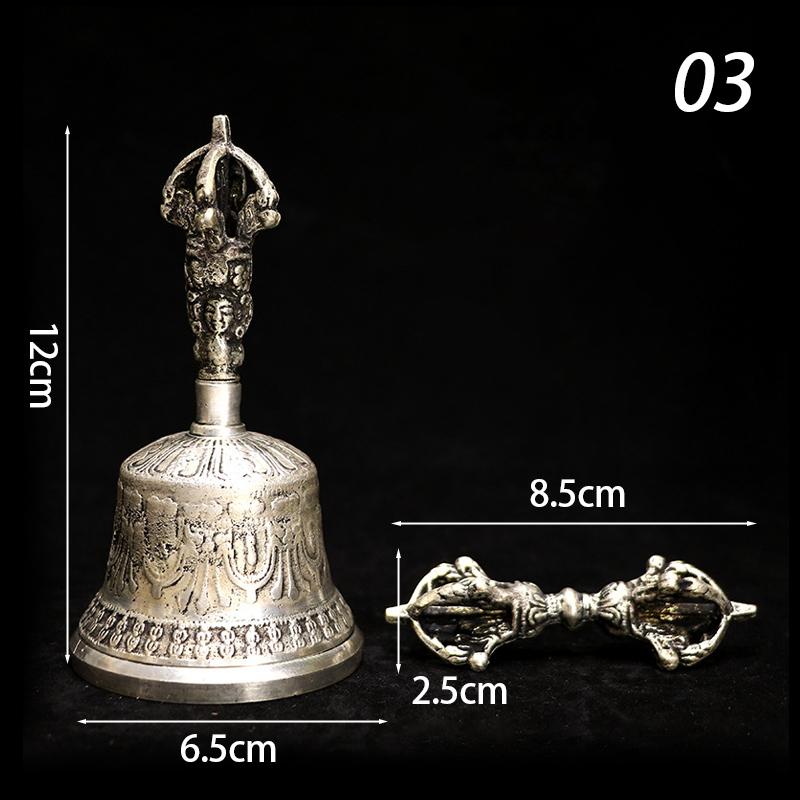 Premium Tibetan Buddhist Meditation Bell & Dorje Ritual Set Handheld Bell for Yoga Sound Therapy and Spiritual Ceremonies
