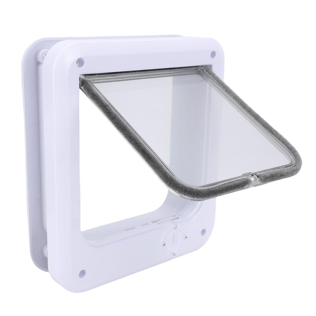 Pet Flap Door Multifunctional Minimalist Design 4 Way Control Cat Dog Swing Pet Door for Fence Window M(195x222mm