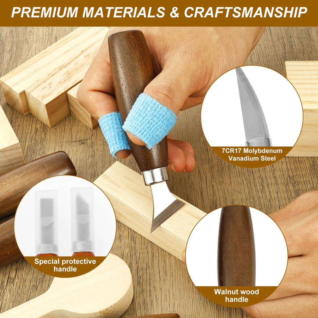 10/25 Stück Holzschnitzset Holzschnitzwerkzeuge Handschnitzmesser-Set mit Nadelfeile Holzlöffel-Schnitzset für Anfänger