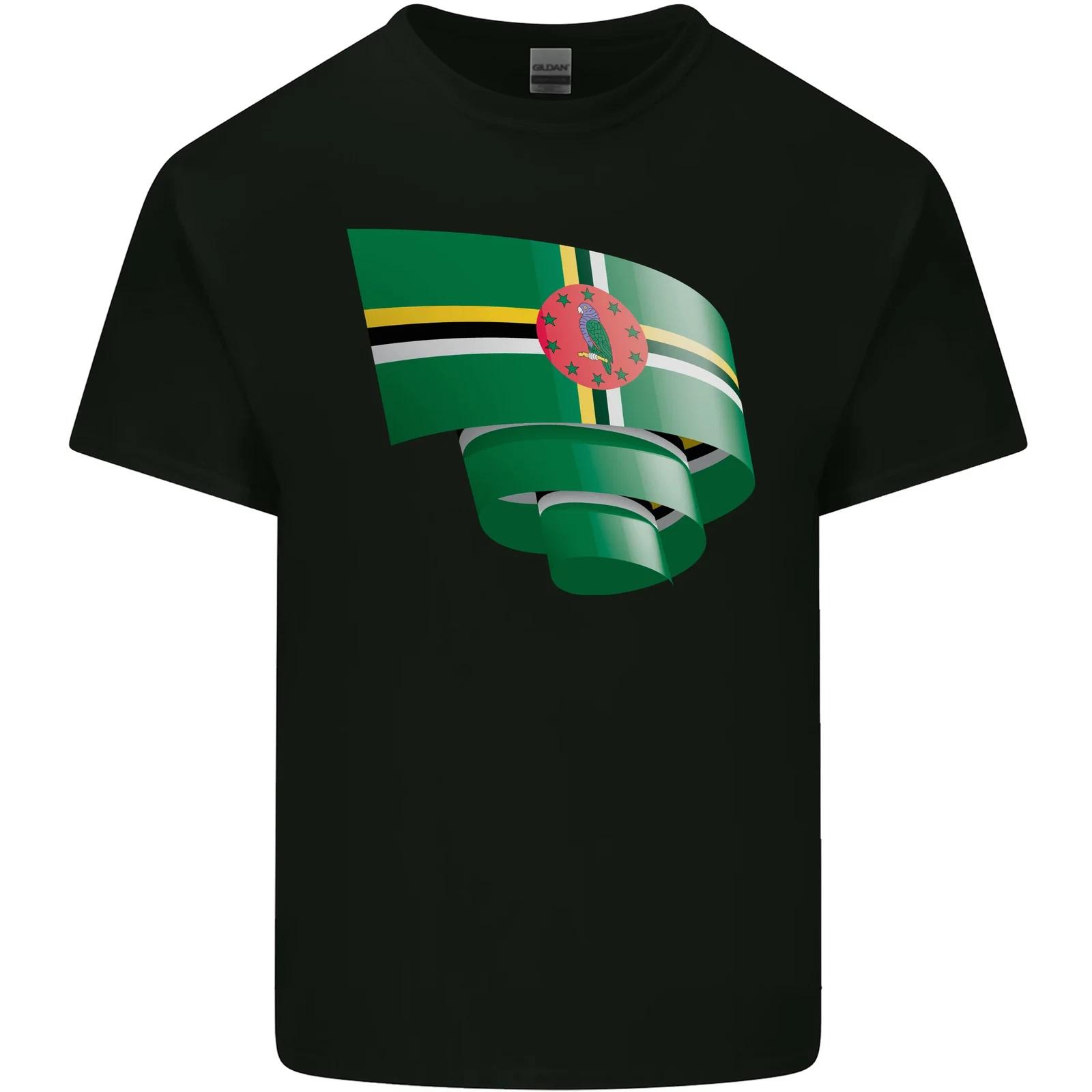 Curled Dominica Flag Dominican Day Football Kids T-Shirt Childrens L