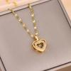Temperament Smart Love Zircon Necklace for Women Gold Color Light Luxery Titanium Steel Pendant Necklaces Party Zircon