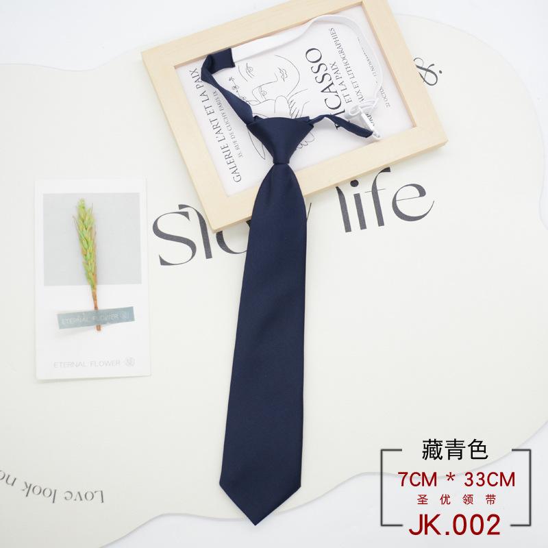 

Галстук в клетку женский свободный узел студенческий стиль японский короткий униформа школьная форма аксессуары ленивый темно-синий