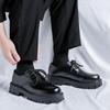 Leather shoes men's casual British platform derby shoes men's high-end black wedding groom height-increasing shoes 2112-R