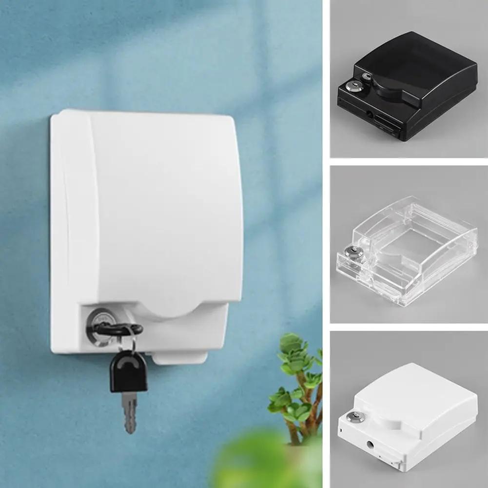 Lockable Socket Box with Waterproof Cover and Key Protective Electrical Outlet Enclosure for Home and Commercial Use