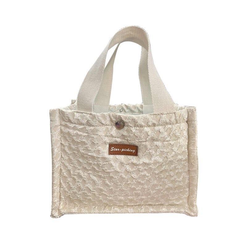 Sac Boîte à Lunch Pique-Nique Isolant Élégant avec Design en Dentelle Pratique à Main pour les Collations