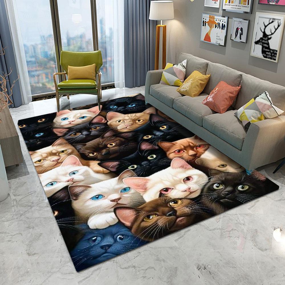 Many Cute Beautiful Cat Kitten Carpet Living Room Sofa Bedroom Study Kitchen Entrance Door Mat Non-slip Kawaii Home Decor Rug