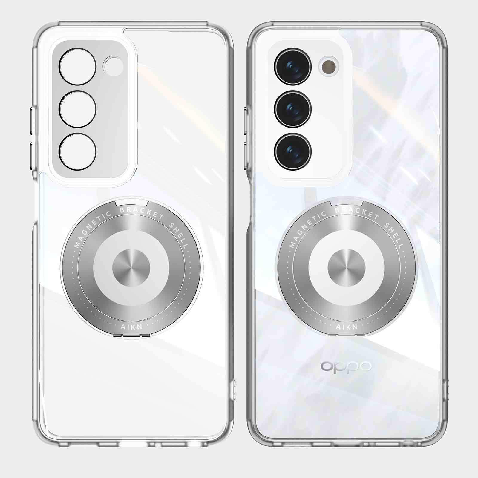 

Чохол для OPPO A5 5G Японська версія з металевою підставкою, що обертається на 360°, та захистом камери A5 5G Japanese Version білий