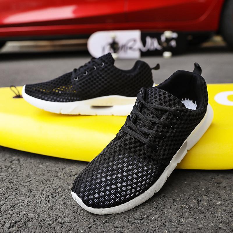 Men's shoes summer breathable sports casual thin white shoes men's mesh shoes summer mesh hollow mesh cloth shoes
