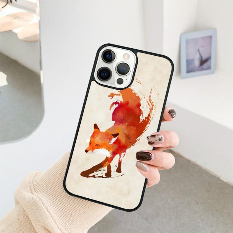 Red Fox Pattern Phone Case For iPhone 17 Air 16 15 14 11 12 13 Pro  MAX Plus coque Cover Shell