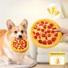 Plush Donut Dog Toy Squeaky Pizza Chew Toy for Puppies Adult Dogs Teeth Cleaning Pet Supplies with Sound for Small/Large Breeds