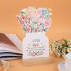 Vase Shaped Bloomy Flowers Desk Calendar Detachable Base Monthly Planner  for Table Desk Decor