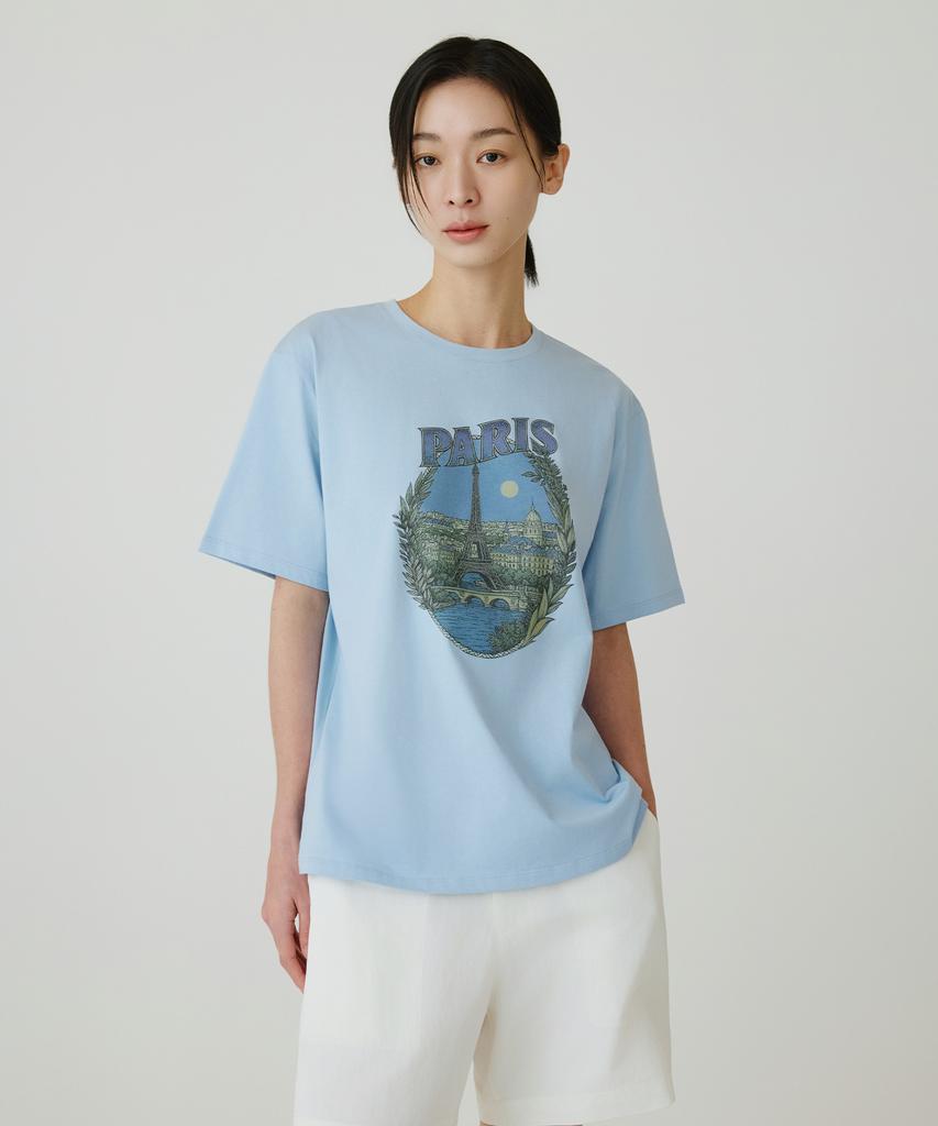 Siyajyu Sitp5262 Paris Short Sleeve T-Shirt_Pale Blue